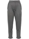 Brunello Cucinelli Luxurious Trousers With High-quality Cotton-silk Blend And Elegant Drawstring Det In Gray