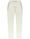 Brunello Cucinelli White Pants With Elastic Drawstring Waist And Monile Detail On The Pockets In Cotton Woman In White