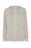 Brunello Cucinelli Monili Chain-detail Hooded Jacket In Light Grey