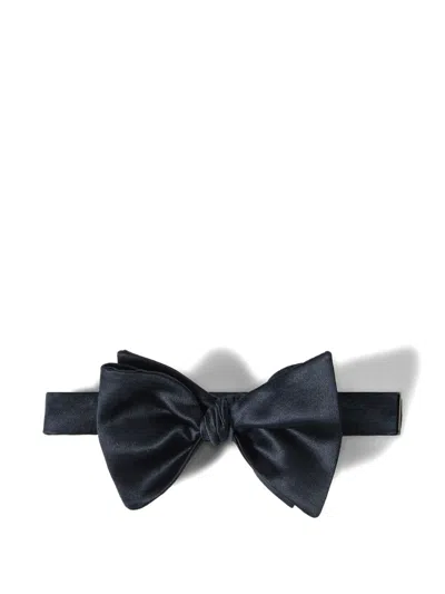 Brunello Cucinelli Cotton And Silk Satin Bow Tie In Black