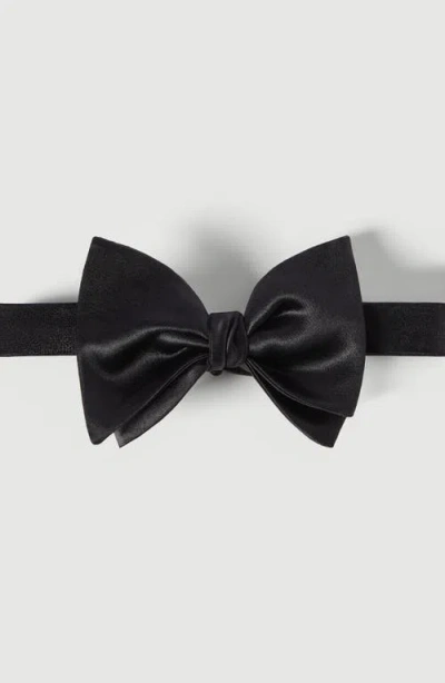 Brunello Cucinelli Cotton And Silk Satin Bow Tie In Black