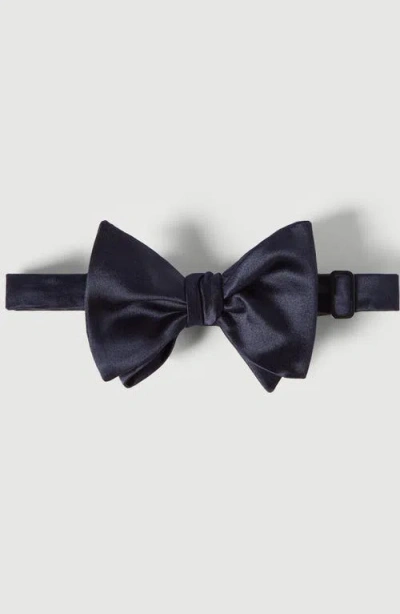 Brunello Cucinelli Cotton And Silk Satin Bow Tie In Black
