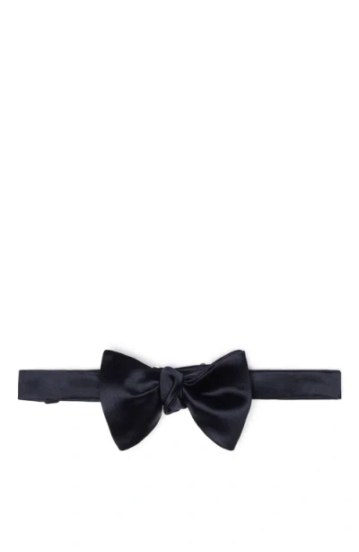 Brunello Cucinelli Cotton And Silk Satin Bow Tie In Blue