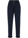 Brunello Cucinelli Cotton And Silk Trousers In Black
