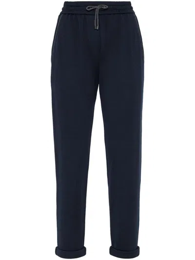 Brunello Cucinelli Cotton And Silk Trousers In Black