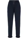 Brunello Cucinelli Cotton And Silk Trousers In Blue