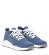 Brunello Cucinelli Cotton And Suede Sneakers In Blue