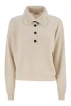 Brunello Cucinelli Women Cotton And Viscose Rib Knit High Collar In White