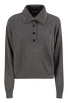Brunello Cucinelli Women Cotton And Viscose Rib Knit High Collar In Gray