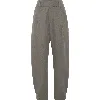 Brunello Cucinelli Cotton And Wool Cover Sartorial Baggy Trousers With Monili In Khaki