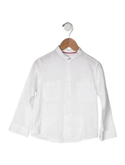 Pre-owned Brunello Cucinelli Babies' Cotton Band Collar Shirt In White