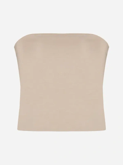 Brunello Cucinelli Strapless Bandeau Top In Beige