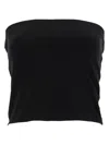Brunello Cucinelli Black Solid Strapless Top In Black