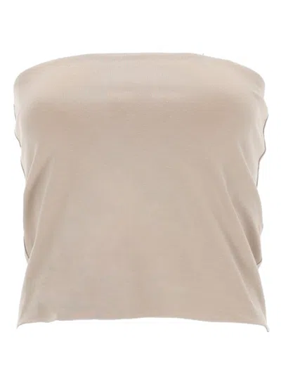 Brunello Cucinelli Cotton Bandeau Top In Neutral