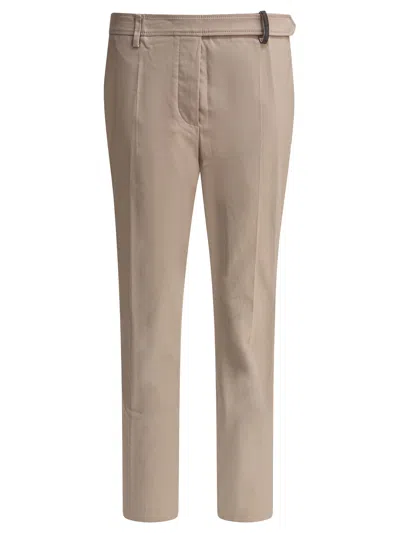 Brunello Cucinelli Cotton Beige Trousers