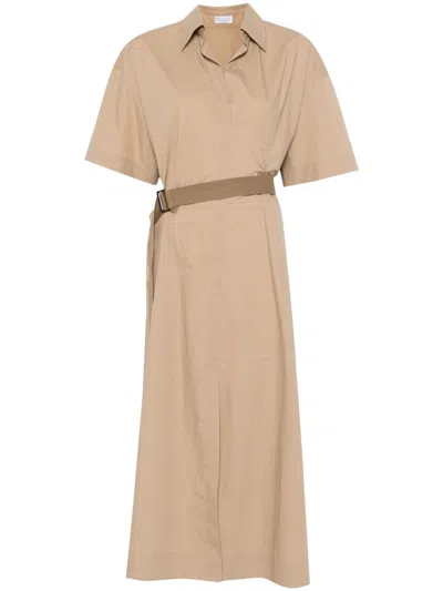 BRUNELLO CUCINELLI BRUNELLO CUCINELLI COTTON BELTED DRESS