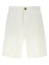 Brunello Cucinelli Garment-dyed Cotton Bermuda Shorts In White