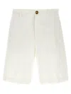 Brunello Cucinelli Garment-dyed Cotton Bermuda Shorts In White