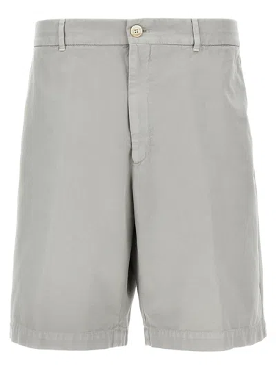 Brunello Cucinelli Bermuda Shorts In Cotton In Gray