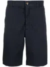 Brunello Cucinelli Men Cotton Bermuda Shorts In Blue
