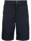 Brunello Cucinelli Men Cotton Bermuda Shorts In Blue