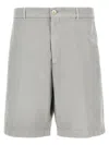 Brunello Cucinelli Cotton Gabardine Bermuda Shorts In Gray