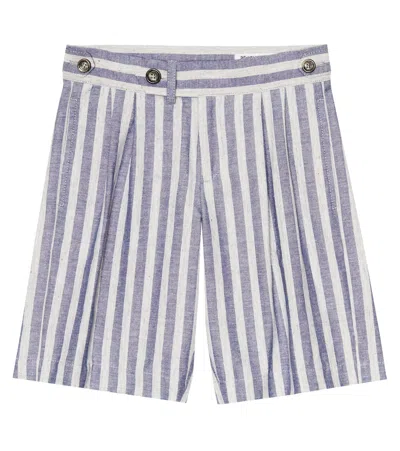 Brunello Cucinelli Kids' Striped Cotton Shorts In Multi
