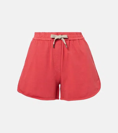 Brunello Cucinelli Cotton Bermuda Shorts In Red
