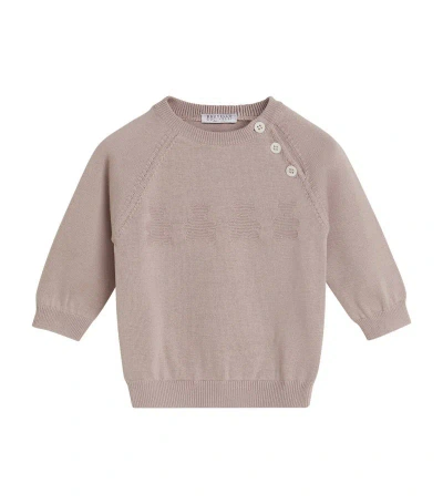 Brunello Cucinelli Cotton Bernie Sweater (3-24 Months) In Pink