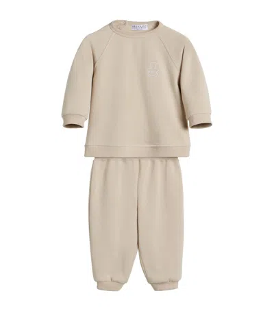 Brunello Cucinelli Kids' Cotton Bernie Sweatshirt And Trousers Set