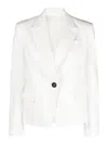 Brunello Cucinelli Single-breasted Cotton-blend Blazer In Beis