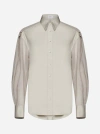 BRUNELLO CUCINELLI COTTON-BLEND AND TULLE SHIRT