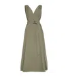 Brunello Cucinelli Cotton-blend Belted Maxi Dress In Green