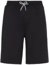 Brunello Cucinelli Cotton Blend Jogger Bermuda Shorts In Black