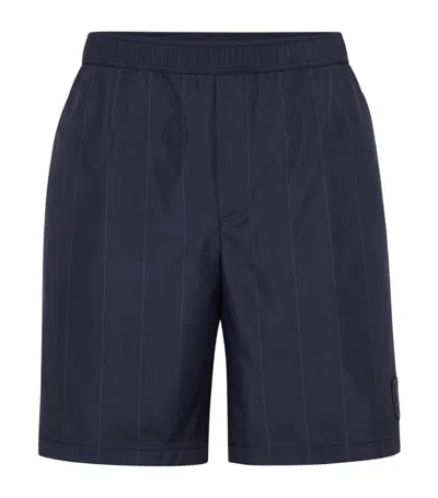 Brunello Cucinelli Cotton-blend Bermuda Shorts In Blue