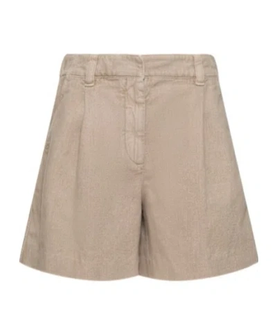 Brunello Cucinelli Cotton Blend Bermuda Shorts In Neutral
