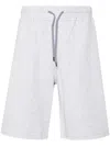 Brunello Cucinelli Bermuda Shorts In Cotton Blend Jersey Texture In Grey