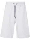 Brunello Cucinelli Bermuda Shorts In Cotton Blend Jersey Texture In Grey