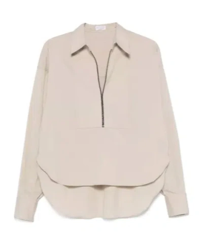 BRUNELLO CUCINELLI BRUNELLO CUCINELLI V-NECK MONILE SHIRT