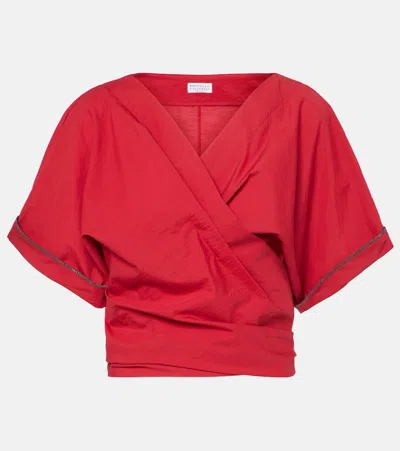 BRUNELLO CUCINELLI COTTON-BLEND BLOUSE