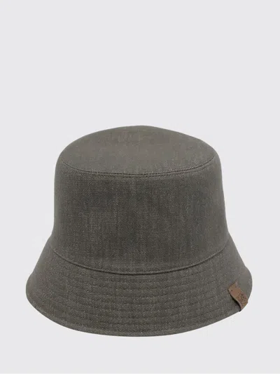 Brunello Cucinelli Cotton Blend Bucket Hat In Gray
