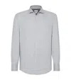 Brunello Cucinelli Cotton-blend Chevron Flannel Shirt In Gray