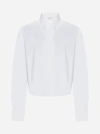 Brunello Cucinelli Cotton-blend Cropped Shirt In White