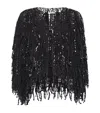 Brunello Cucinelli Cotton-blend Dazzling Cascades Cardigan In Black