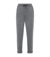 Brunello Cucinelli Cotton-blend Drawstring Sweatpants In Gray