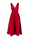 Brunello Cucinelli Dress Cotton-blend Belted Waist In Red