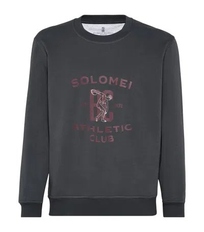 BRUNELLO CUCINELLI COTTON-BLEND GRAPHIC SWEATSHIRT
