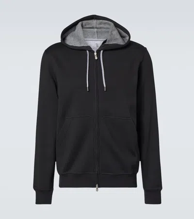Brunello Cucinelli Leisure Zipped Sweatshirt In Black