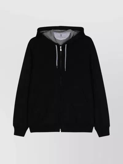 BRUNELLO CUCINELLI COTTON BLEND HOODIE WITH DRAWSTRING HOOD