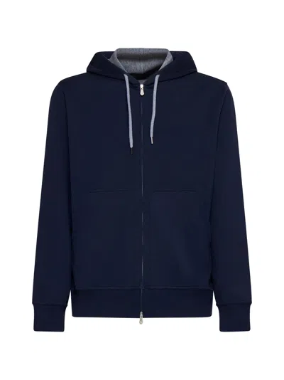 BRUNELLO CUCINELLI COTTON-BLEND HOODIE WITH ZIP